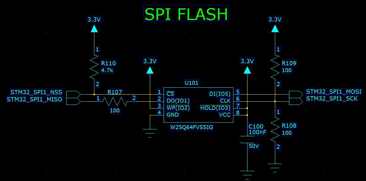 На каком выводе микросхемы spi flash будет работать